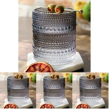 Kate Aspen Hobnail Beaded Drinking Glasses Set of 4, Vintage Cocktail Glass Juic