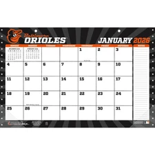 Turner Licensing,  MLB Baltimore Orioles Small 2026 Desk Pad, 11'' X 17'', 12-Mo