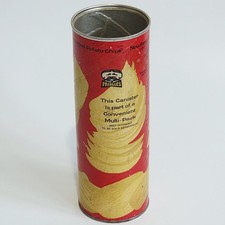 Vintage Pringles Newfangled Potato Chip Empty Can Red 1970's Procter Gamble