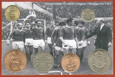 Manchester United Man Utd Vintage League Champions Retro Fan Gift Coin Set 1967