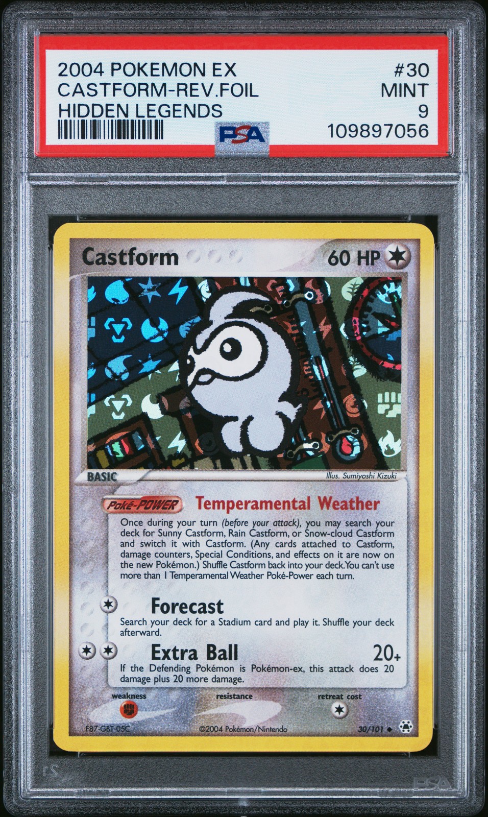 Pokemon Castform Reverse Holo EX Hidden Legends 30/101 PSA 9 Mint