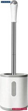 AONEZ Compact Toilet Brush Holder, Stainless Steel Handle, Space Saving for St