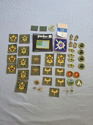 Lot Of Vtg Boy Scouts Of America Patches Badges Pins Earrings 60s & 70s