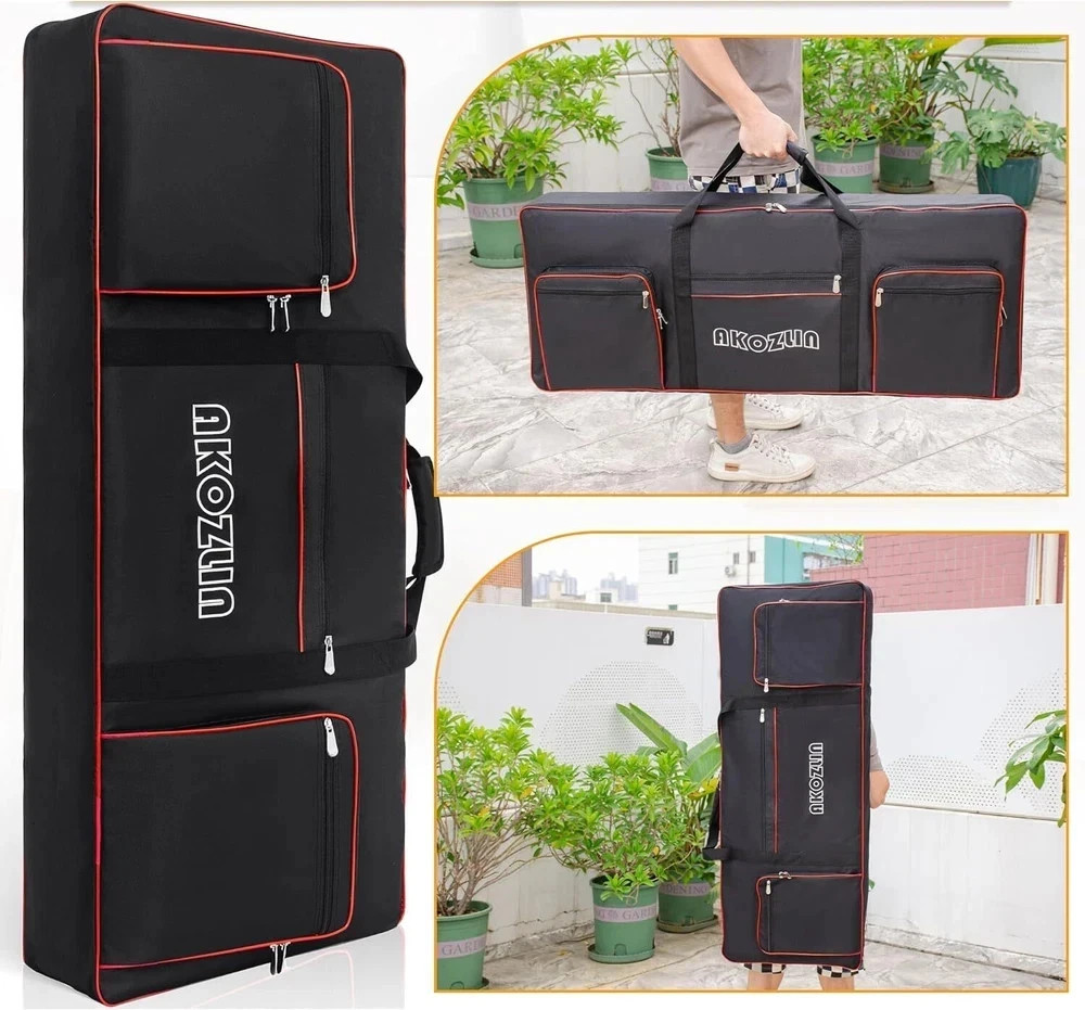 Custodia tastiera 76 tasti per pianoforte elettrico gig bag impermeabile borsa trasporto tastiera foto 5