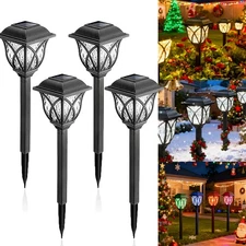 4Pack LED Solar Pathway Lights Outdoor Garden Yard Walkway Lawn Landscape Lamp