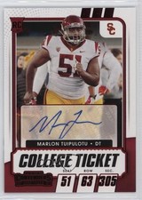 2021 Contenders Draft Picks College Game Ticket Red Marlon Tuipulotu Auto 19n6