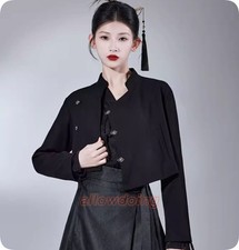 Women's Retro Metal Button Coats Suit Long Sleeve Japanese Jackets Ladies