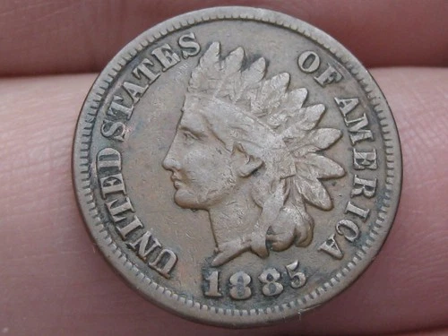 1885 Indian Head One Cent Penny- Fine Details, Partial LIBERTY