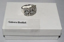 Silpada Sterling Silver "Cosmo" Cubic Zirconia Cocktail Ring R2385 Size 7