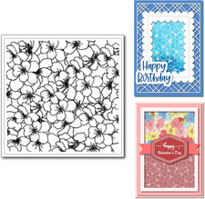 Flowers Background Clear Stamps for Card Making Decoration and DIY Scrapbooking