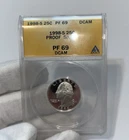 1998-S 25c  Silver Washington Quarter ANACS PF 69 Ultra Cameo