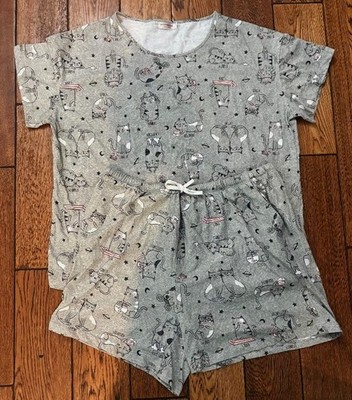 EnjoyNight Kitty Kat Pajama 2 Piece Set Size XL