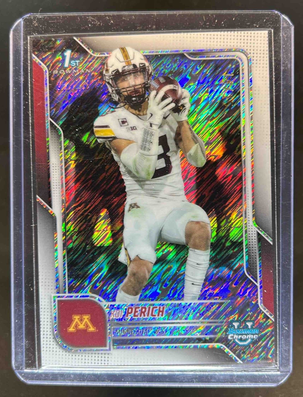 2025 Bowman Chrome U Koi Perich Shimmer White Refractor 1st Prospect #14/15