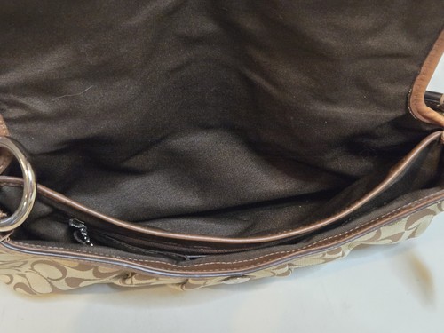 Coach Tan Brown Logo Handbag Purse Shoulder - Picture 9 of 11