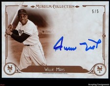 2014 Museum Collection Archival Autographs Sepia Willie Mays ON CARD AUTO 5/5