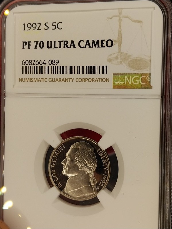 1992 S Jefferson Nickel 5 Cent  NGC PROOF 70 ULTRA CAMEO- TOP POP !!!