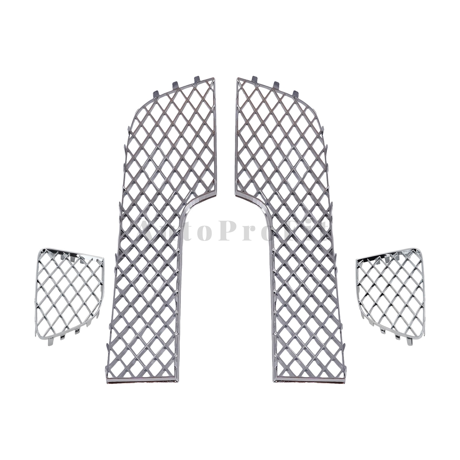 4PCS Bumper Lower Mesh Grille Chrome Fits Bentley Continental GT GTC 2012-2015