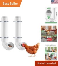 Heavy Duty PVC Chicken Feeder 13lb No Waste Automatic Hanging Poultry Feeders