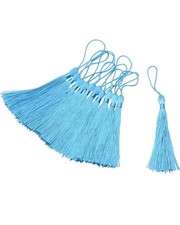 100Pcs 5 Inch Small Craft Tassels, Mini Silky Floss Bookmark Tassel with loop