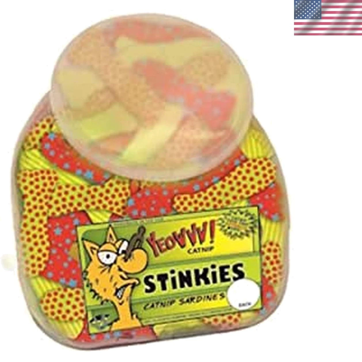 Fish Bowl with School of 51 Stinkies Catnip Toys