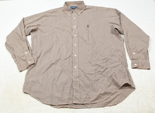 Ralph Lauren BLAKE Shirt Mens XL Brown Plaid Long Sleeve Button-Down Cotton