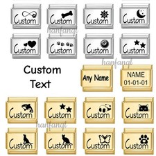 Personalised Italian Charm Custom Any TEXT fits Italian Nomination bracelets DIY