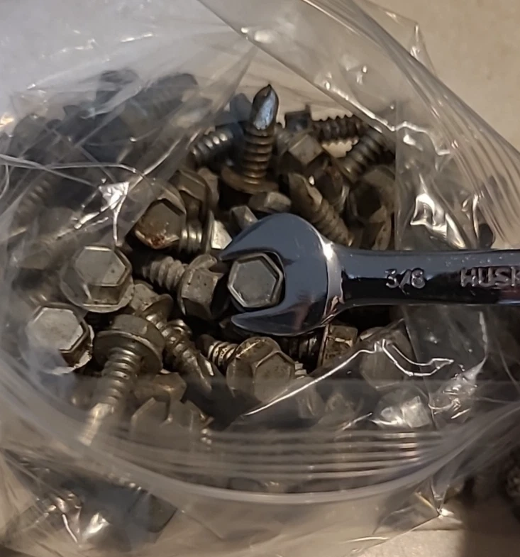 Tornillos autoperforantes de 1/4-14 X 3/4 pulgadas #14 cantidad 100 zinc 3/8 pulgadas cabezal de arandela hexagonal Foto 3 de 4