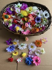 50x Small Flower Heads Artificial Silk Craft Flowers Joblot Spring Floral Pack