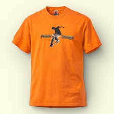 VTG Public Image Skateboard Graphic T Shirt XL Orange Made In USA Y2K
