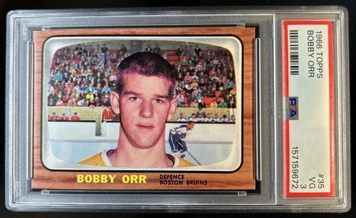 1966-67 Topps Bobby Orr Rookie RC #35 Bruins PSA 3