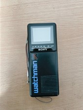 VINTAGE SONY WATCHMAN FD-9B PORTABLE BLACK & WHITE TV HANDHELD ANALOGUE