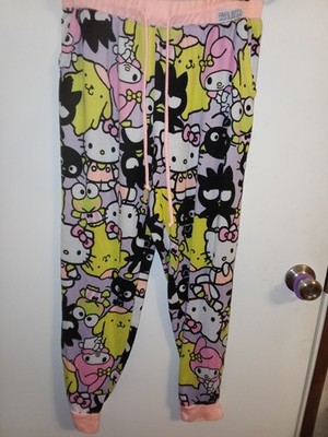 Hello Kitty women's print sleep jogger pants a vibrant pattern with drawstring S