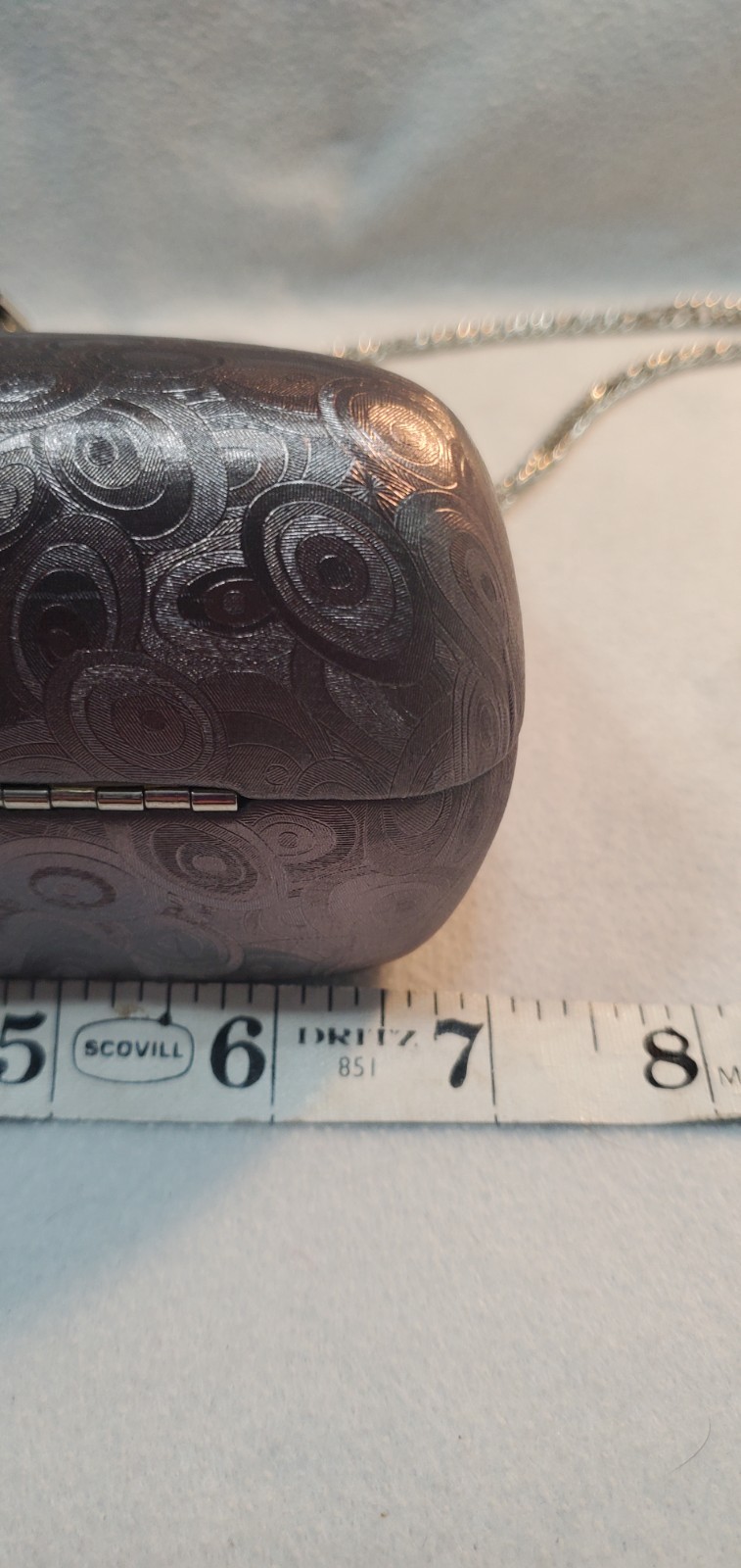 Hard Shell Rectangular Mauve Designed Rhinestone … - image 6