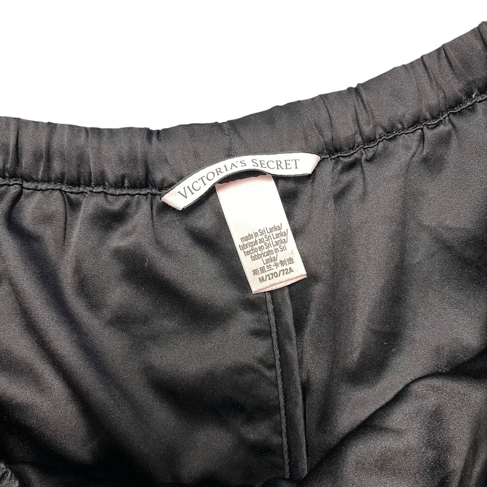 Victorias Secret Sequin Heart Shorts Pajamas Medium Black Silver Medium