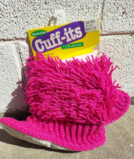 1992 New Old Stock Cuff-Its By Dearfoams Pink Fringed Booty Slipper Size XL 10