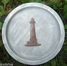 Liighthouse plastic birdbath mold concrete plaster mould 12" x 1.5"  cast 100's 
