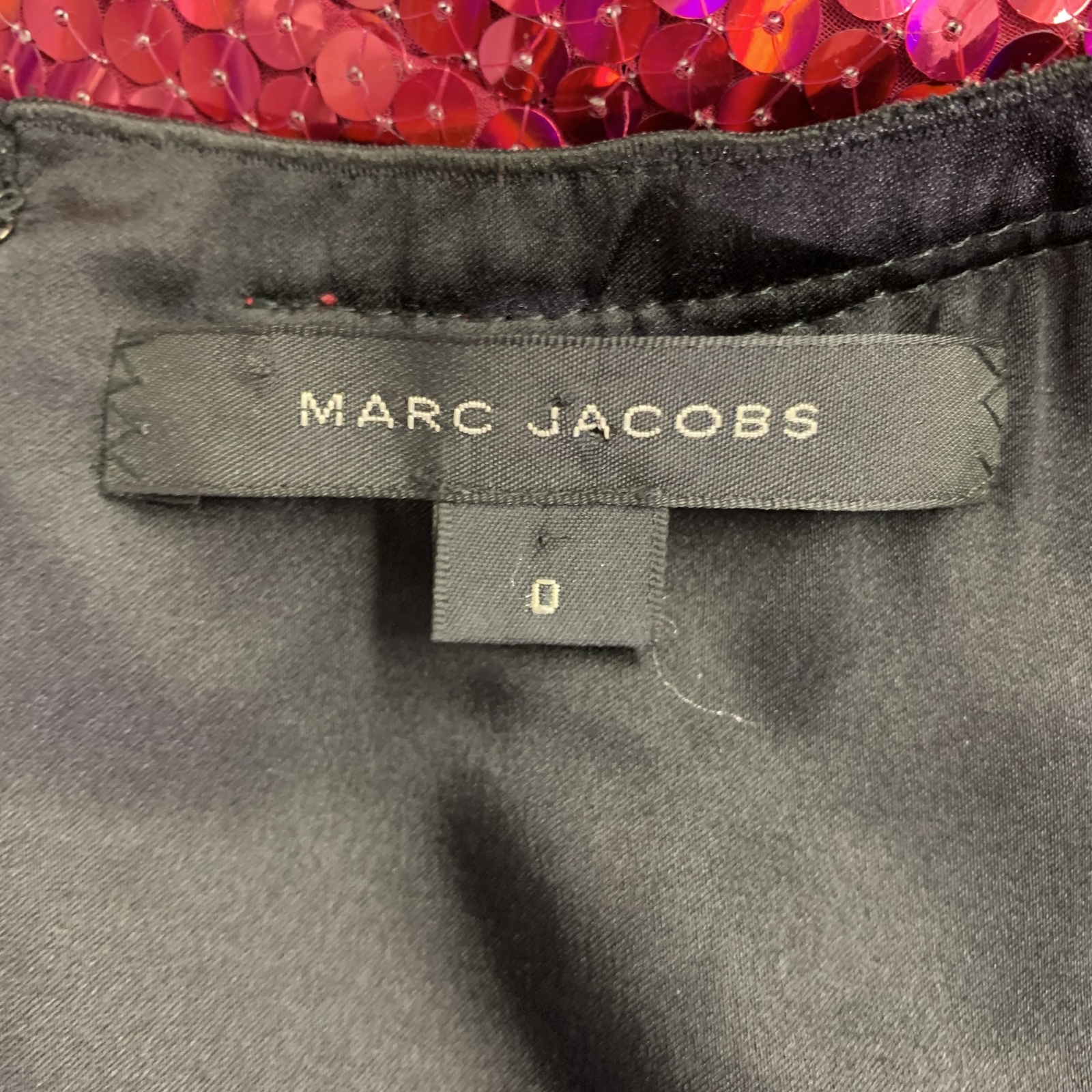 MARC JACOBS Size 0 Red Polyester Sequined Shift D… - image 9