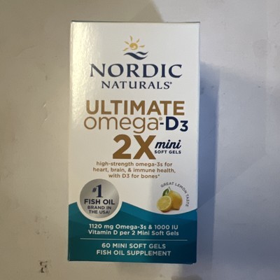 Nordic Naturals ~ Ultimate Omega-D3 2X ~ 60 Ct ~*Lemon*~ Sealed ~ Exp.10/2027