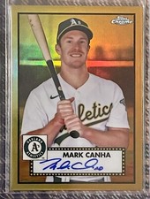 2021 Topps Chrome Platinum Anniversary Mark Canha Gold Refractor Auto /50 Sp