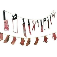 Gruselig Halloween Party Spukhaus Wandbehang Girlande Wimpel Banner Dekor NR9