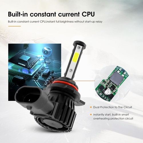 4 Sides 9012 LED Headlight Bulbs High Low Beam 6000K Super Bright Canbus Decoder - Picture 9 of 12