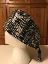 Scrub Hat Medical Nursing Chemo Skull Cap Black Gray  White