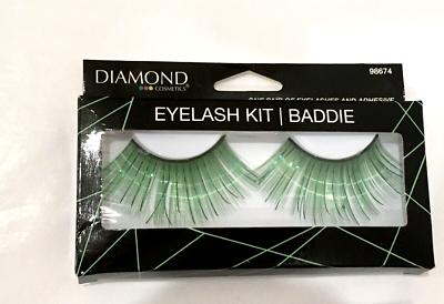 Set Of Long Sparkly Eyelash Extensions In Bright Colors For Date