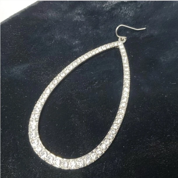 Прелестно Чарли слезоточивый падение серебряные стразы рыбы крюк серьги новый с Ярлыками - Изображение 3 из 3