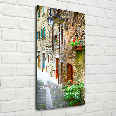 Wand-Bild Kunstdruck aus Hart-Glas Hochformat 70x140 Italienische Straßen