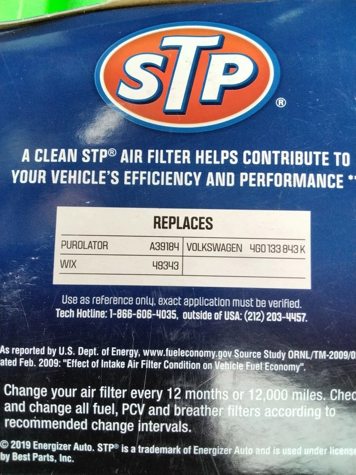 STP air filter fits Audi A6 2012-22 2.0L or 3.0L SA50064. Replaces 4G0 133 843K Foto 4 de 4