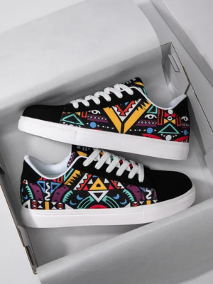 Herren Trendy Street Style Skateschuhe, Bequem Rutschfest Leger Schnürschuhe Turnschuhe
