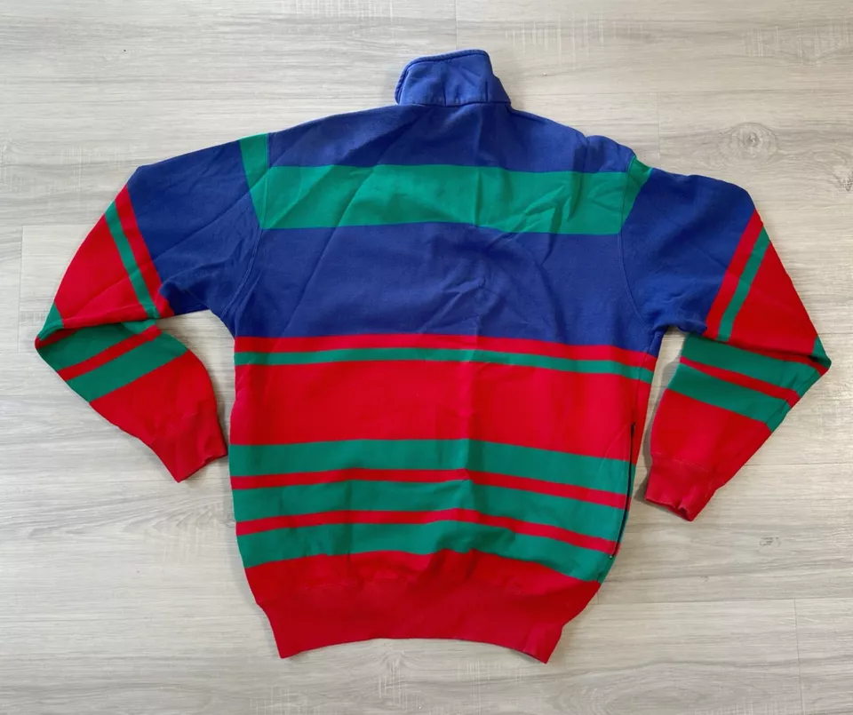 Polo Sport Vintage Color Bloque Para Hombre Mediano/Grande Sudadera 1/4 Cremallera Ralph Lauren Foto 2 de 2