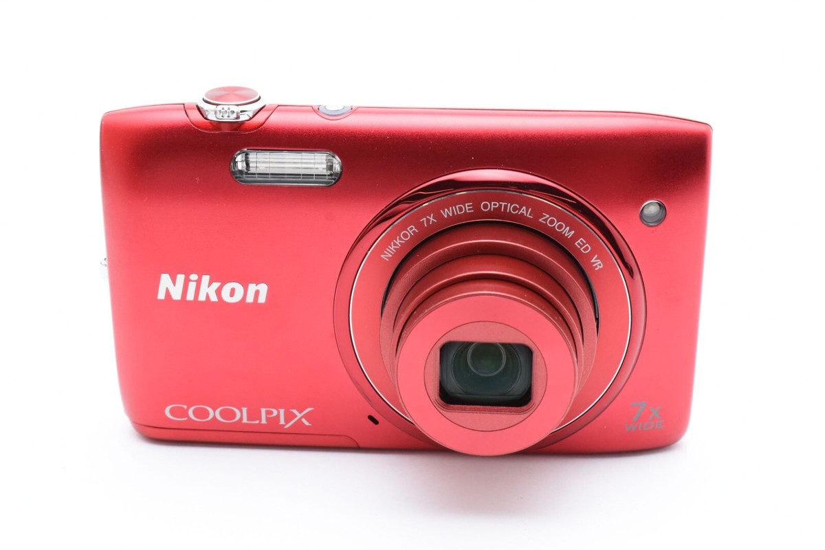 Exc+5] Nikon COOLPIX S3500 Red 20.1MP Digital Camera w/Box and