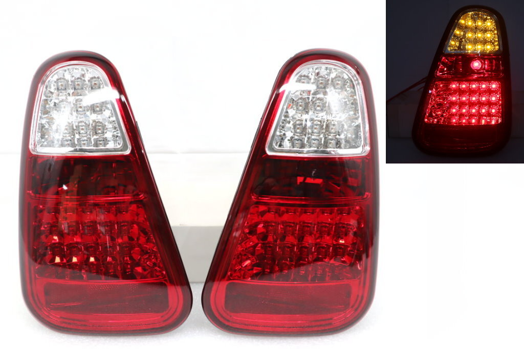 01-04 MINI COOPER R50 R52 R53 JCW RED CLEAR JDM LED TAIL LIGHTS